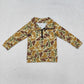 Baby Boy Zipper Long Sleeves Pocket Pullover Camo Shirt