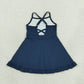 Baby Girls Kids Navy Swim Dress One-piece Swimsuit Bathing Suit Clothes RTS