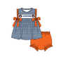 ( Moq 5 ) Baby Girls Toddler AU Bows Stripes Tops Bummie Shorts Team Set