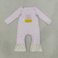 Sibling Baby Girls Kids Embroidery Halloween Bows Candy Pink Plaid Romper Set Halloween Clothes RTS