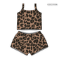 ( Moq 5 ) Preorder Baby Girls Straps Leopard Tops Shorts Summer Set Clothes