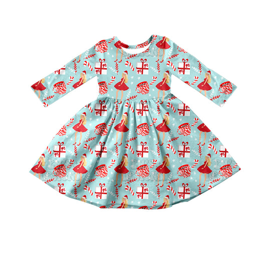 Baby Girl Long Sleeves Christmas Doll Candy Dress Moq 5