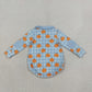 Baby Boys Kids Long Sleeves Pumpkins Blue Plaid Zipper Bubble Romper Fall Clothes RTS