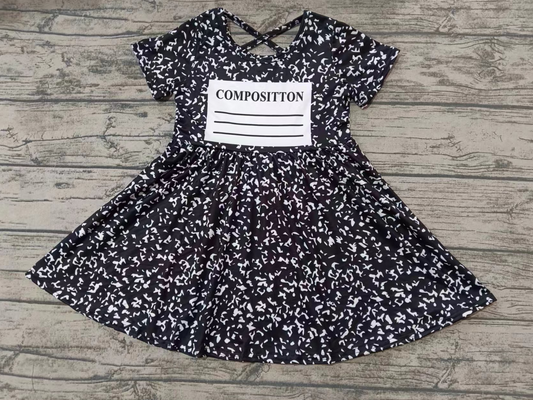 Baby Girl Short Sleeves Back To School Black Dress