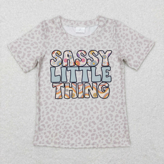 GT0401 Baby Girl Short Sleeves Sassy Little Thing Leopard Tops