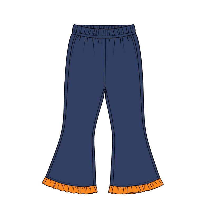 ( Moq 5 ) Baby Girls Kids Navy Bell Pants Bottoms Cotton Clothes