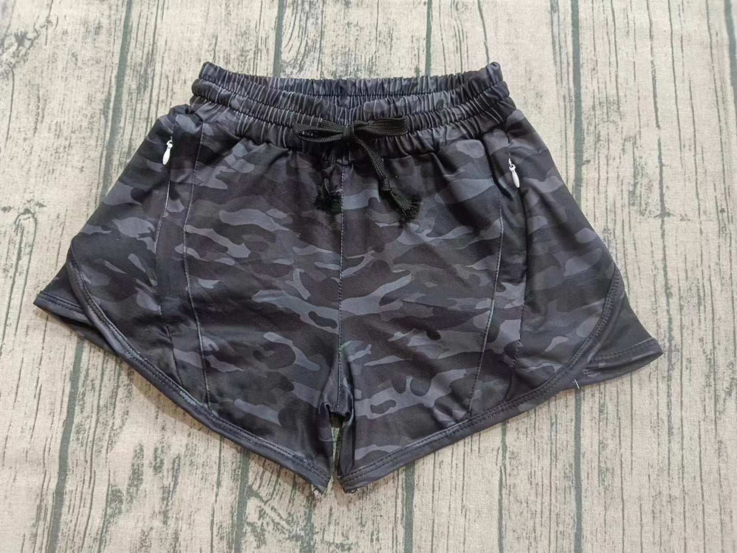 ( Moq 5  ) Baby Girl Summer Camo Zipper Shorts Bottoms