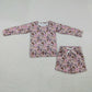 Baby Girl Kids Long Sleeves Camo Print Tops Pockets Shorts Clothes Set RTS