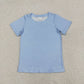 Sibling Baby Boys Kids Short Sleeves Dog Fishing Blue Shirts Tops RTS