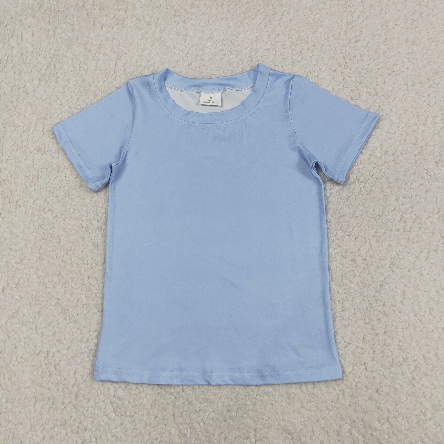 Sibling Baby Boys Kids Short Sleeves Dog Fishing Blue Shirts Tops RTS