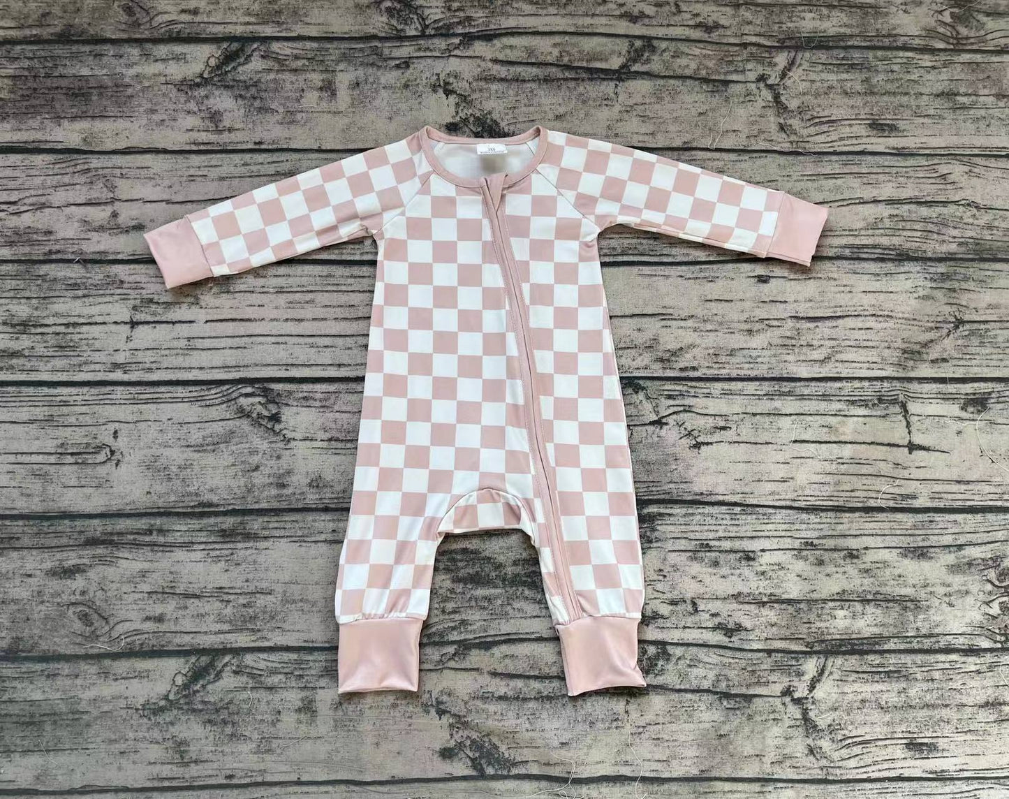 No moq Pre-order LR0809 Baby Kids Long Sleeves Checkered One Piece Romper