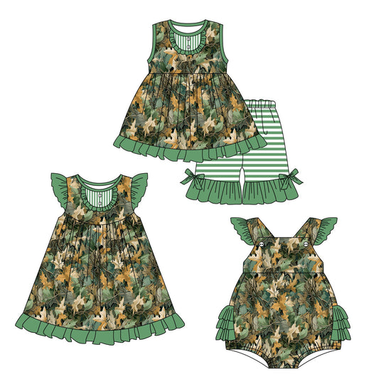 Baby Girl Leaves Green Sibling Dress Romper Set ( Moq 5 Each Style ) 1.4