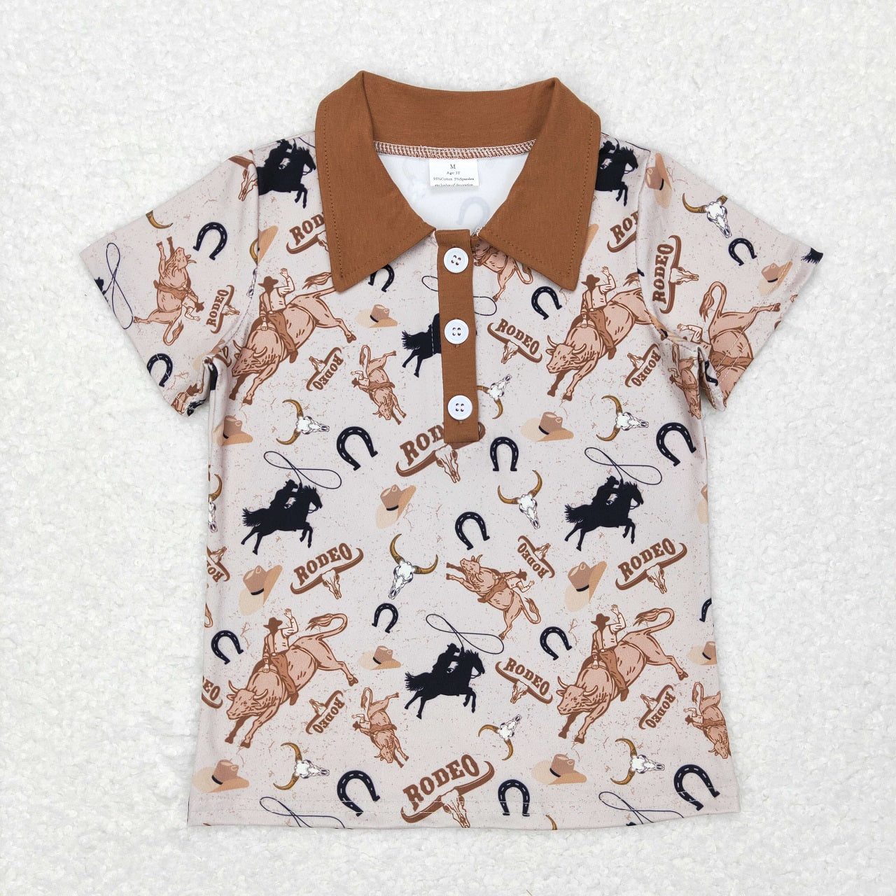 BT0429 Baby Boy Short Sleeves Western Rodeo Tops