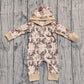 Baby Boys Infant Long Sleeves Deer Camo Hunting Hoodie Buttons Romper RTS
