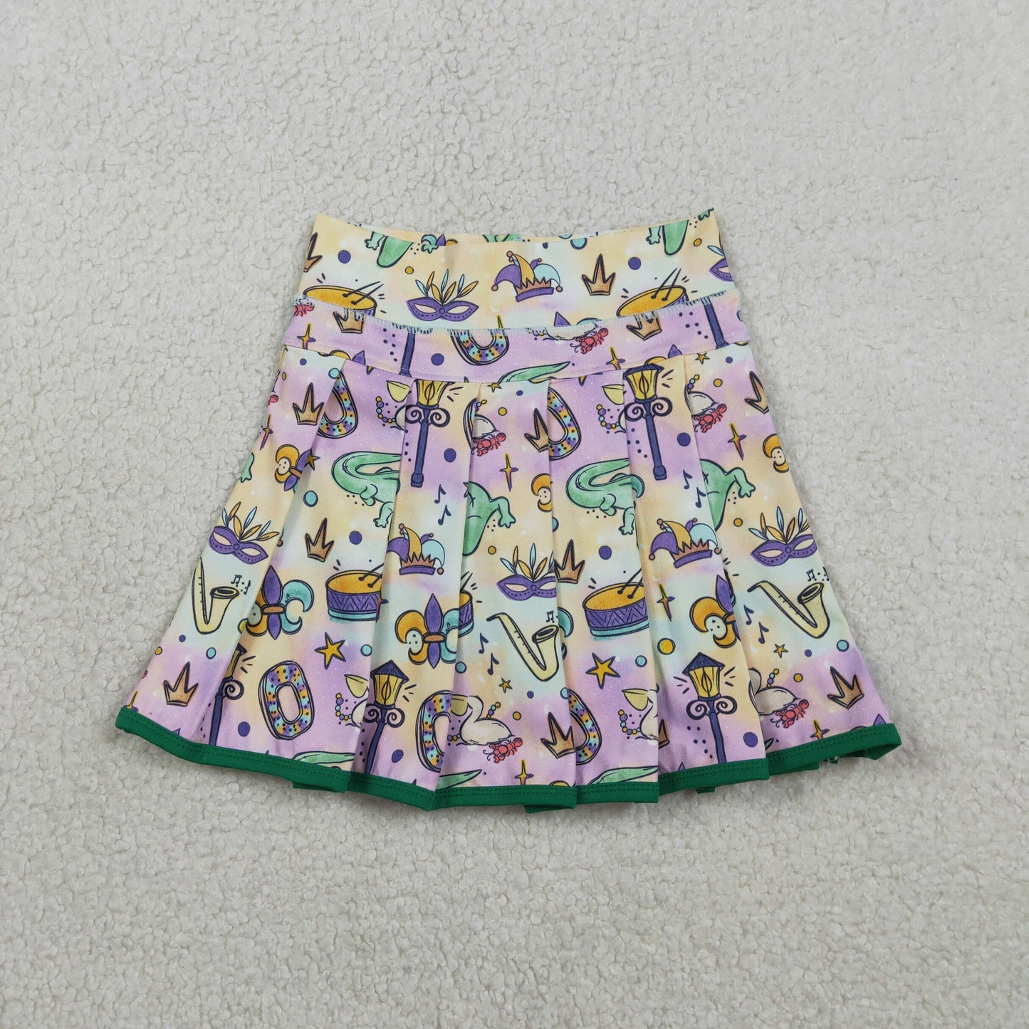 Baby Girls Kids Mardi Gras Anchors Masks Yoga Skirt Shorts Skort RTS