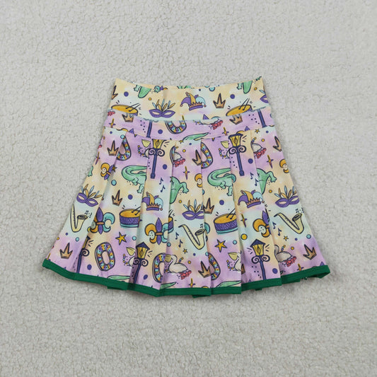 Baby Girls Kids Mardi Gras Anchors Masks Yoga Skirt Shorts Skort RTS