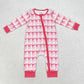 RTS Baby Girl Pink Bows Zipper Long Sleeves Christmas Romper