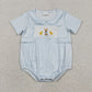Baby Boys Infant Chicks Rabbit Blue Plaid Easter Romper RTS