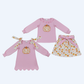 Sibling Baby Girls Kids Embroidery Pumpkins Bows Set Scallop Dress Fall Clothes RTS