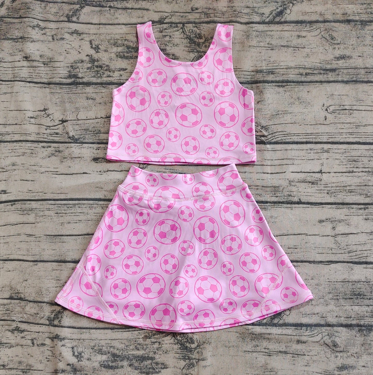 Baby Girl Football Athletic Active Wear Tops Shorts Skirt Clothes Set