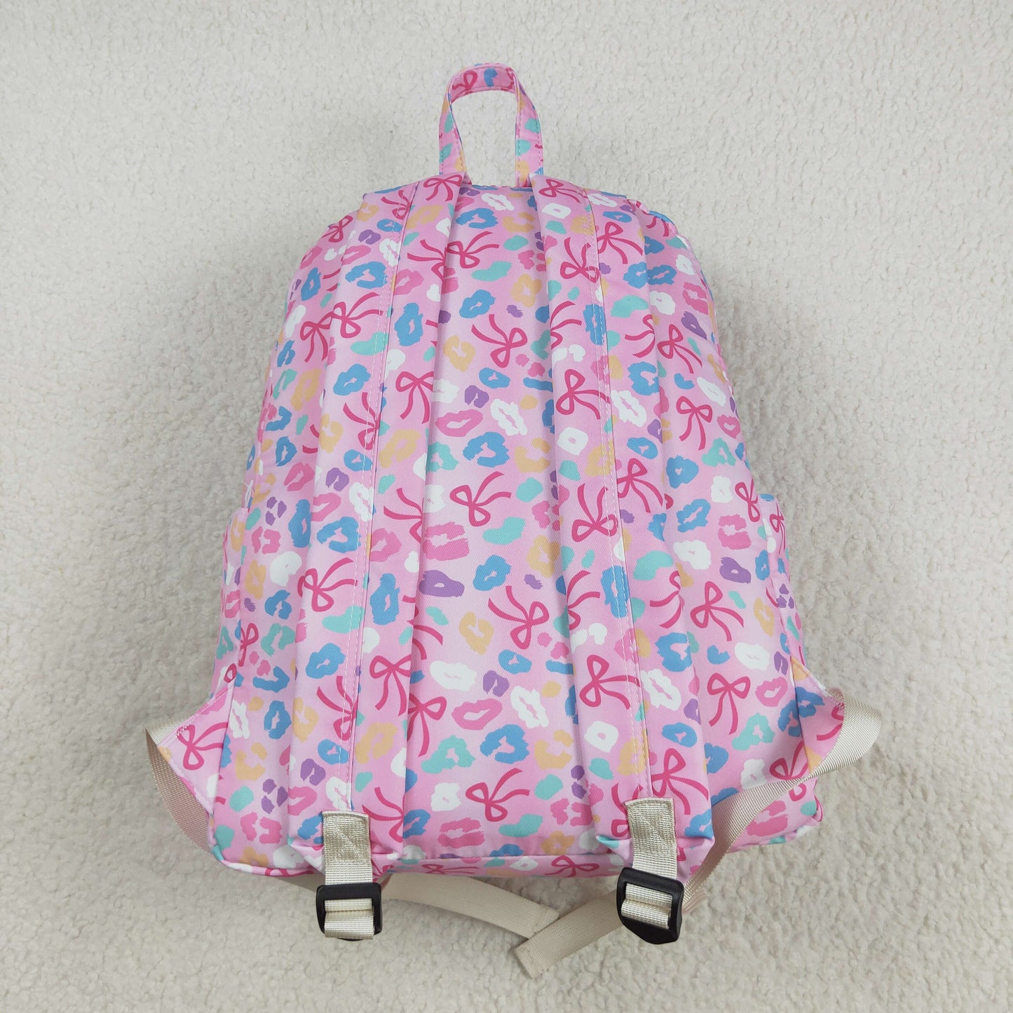 Baby Girl Toddler Colorful Leopard Bows Backpack Bags RTS