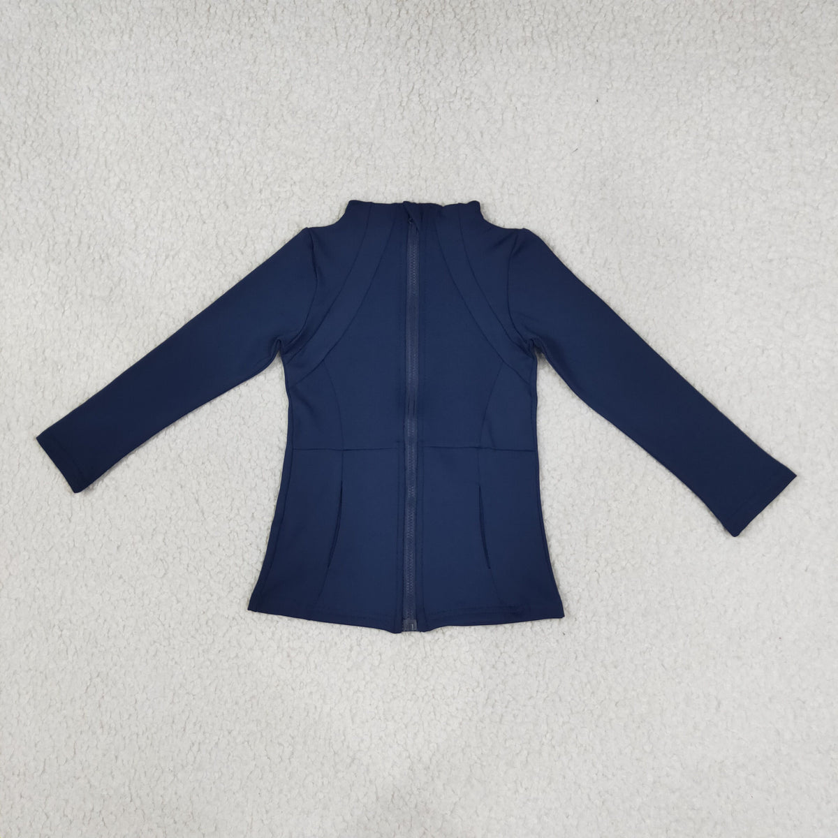 Baby Girl Navy Long Sleeves Pockets Yoga Sports Zipper Jacket Tops RTS