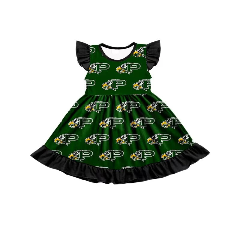 baby girl green short sleeves team dress