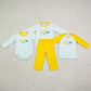 Sibling Baby Boys Kids Embroidery Space Rocket Stripes Romper Shirt Set Clothes RTS