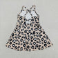 Baby Girls Kids Sleeveless Leopard Yoga Shorts Knee Length Dress RTS