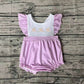 No Moq Pre-order SR0620 Easter Baby Girl Rabbit Purple  One Piece Romper
