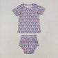 Baby Girl Short Sleeves Cactus Lights Shirt Top Bummie Clothes Christmas Set RTS