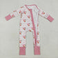 Baby Kids Infant Long Sleeves Christmas Santa Bows Zipper Romper RTS