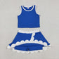 Sibling Baby Girls Kids Sleeveless Shirts Scallop Skirts Shorts Yoga Active Sets Clothes RTS