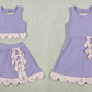 Sibling Baby Girls Kids Sleeveless Floral Bows Purple Skort Yoga Active Dress Set Clothes RTS