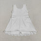 Baby Girl Sleeveless White Yoga Active Knee Length Dress RTS
