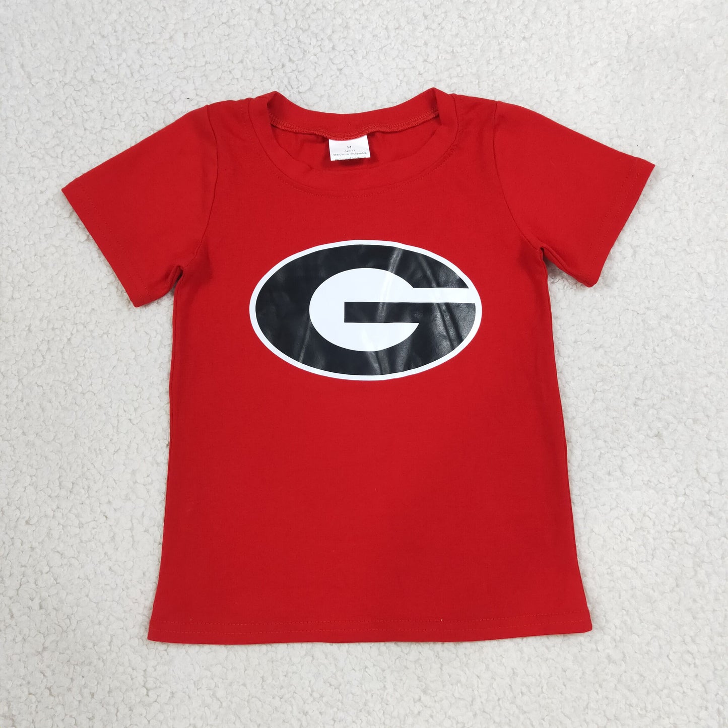 Baby Boy Kids Red Short Sleeves Cotton Shirt Team Clothes RTS