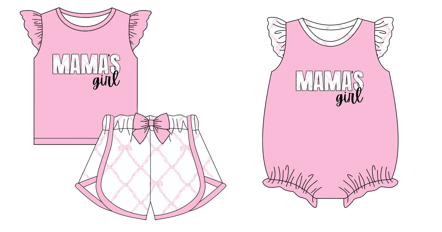 Baby Kids Short Sleeves Mama's Girl Bows Sibling Romper Clothes Set ( Moq 5 Each style ) 12.4