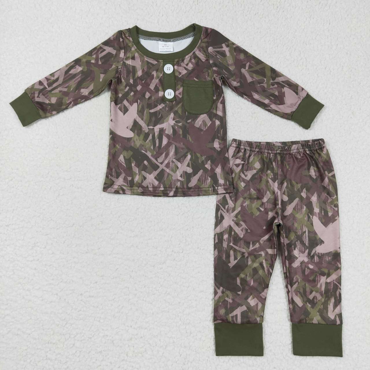 BT0328 Baby Boy Long Sleeves Camo Zipper Pullover