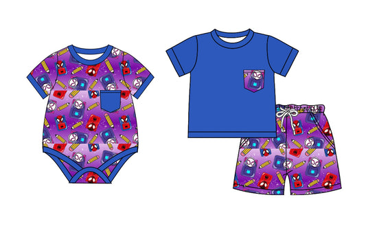 Baby Boy Back To School Pencil Cartoon Sibling Romper Set ( Moq 5 Each Style ) 2.10