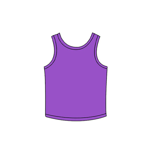 ( Moq 5 ) Preorder Baby Girls Kids Sleeveless Yoga Active Vest Purple Tops