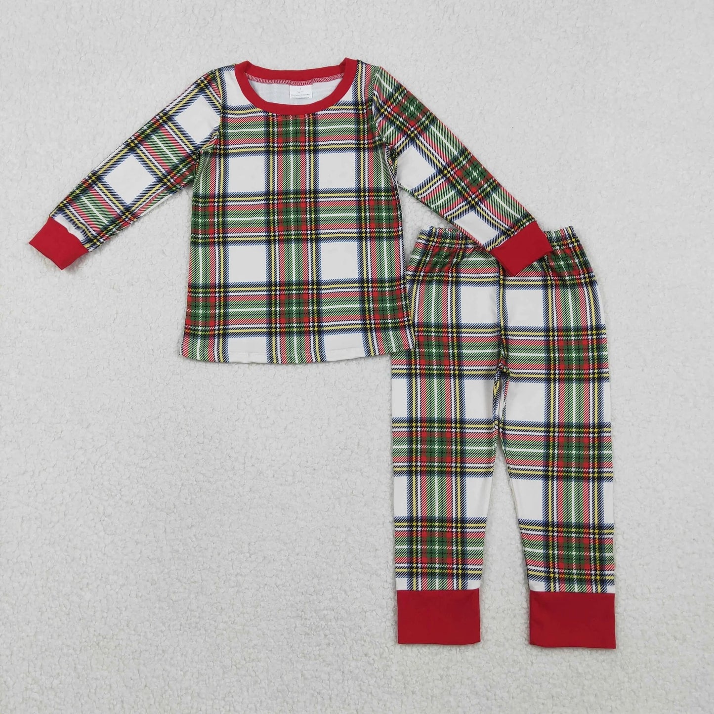 Sibling Baby Boys Girls Adult Christmas Long Sleeves Plaid Shirt Pants Pajamas Family Clothes Sets RTS