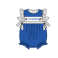 ( Moq 5 Each Style ) Baby Boys Girls Short Sleeves Team Sibling Blue Romper Dress Set