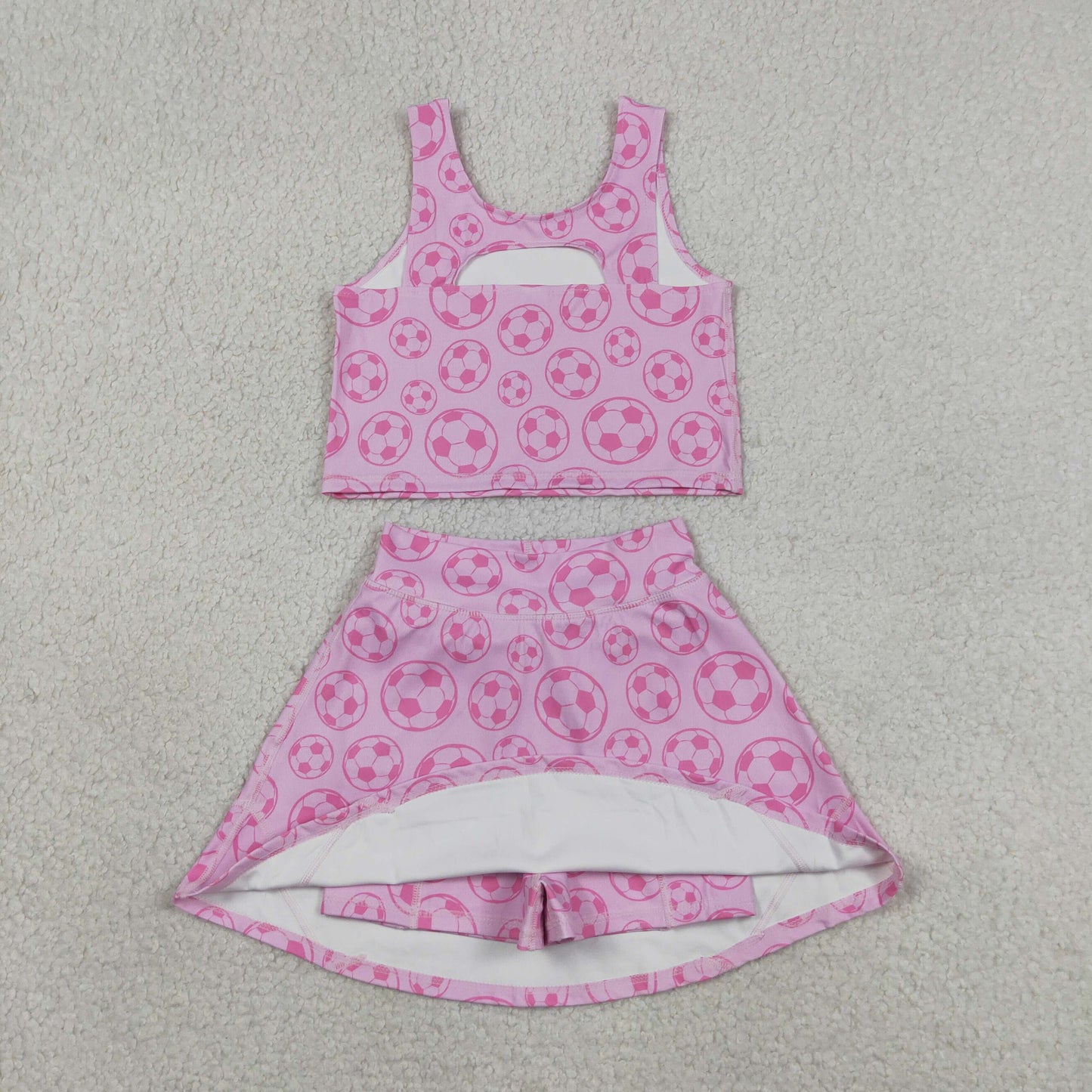 Sibling Baby Girls Toddler Soccer Shirts Shorts Pink Sets Summer Clothes RTS