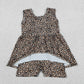 Baby Girl Infant Sleeveless Leopard Ruffle Zipper Romper Clothes RTS