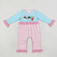 Baby Girl Pink Stripes Embroidery Christmas Santa Deer Romper