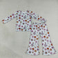 Baby Girls Kids Flower Goose Ghosts Pumpkins Shirt Bell Pants Halloween Set Clothes RTS