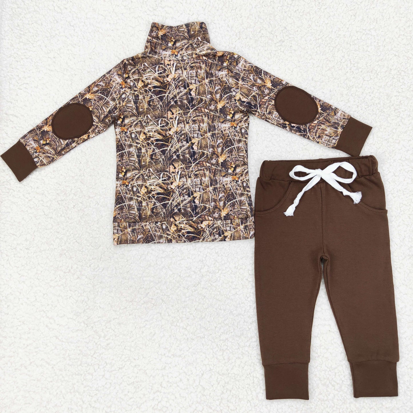 Baby Boy Long Sleeves Fall Camo Grasses Pullovers Tops Shirt Pants Set RTS