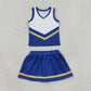 Baby Girls Kids Sleeveless Tops Blue Skirt Shorts Set Yoga Active Team Clothes RTS