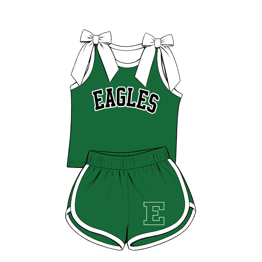 ( Moq 5 ) Baby Girls Kids Sleeveless Bows Shirt Shorts Team Set Clothes