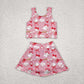 Baby Girl Baseball Bows Tops Shorts Skirt Skort Yoga Active Wear Set RTS